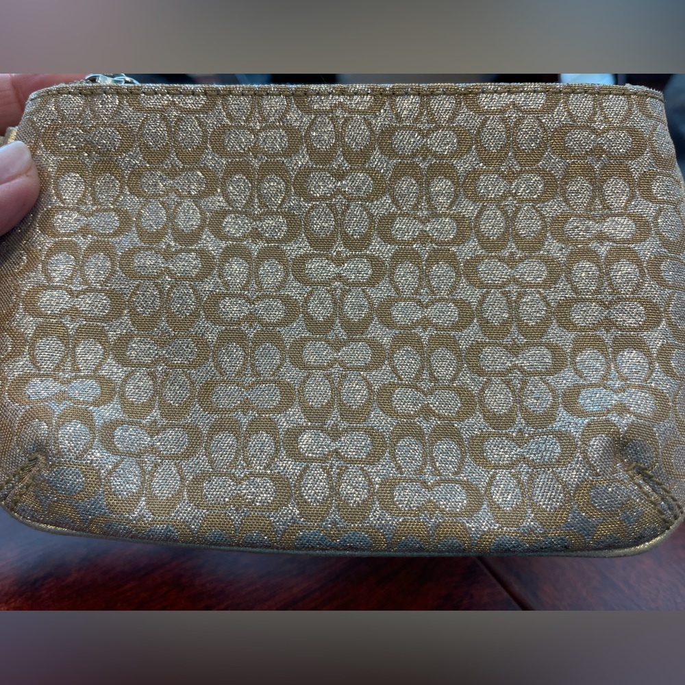 Vintage Coach Wristlet Gold & Silver Shimmer Metallic Clutch Bag